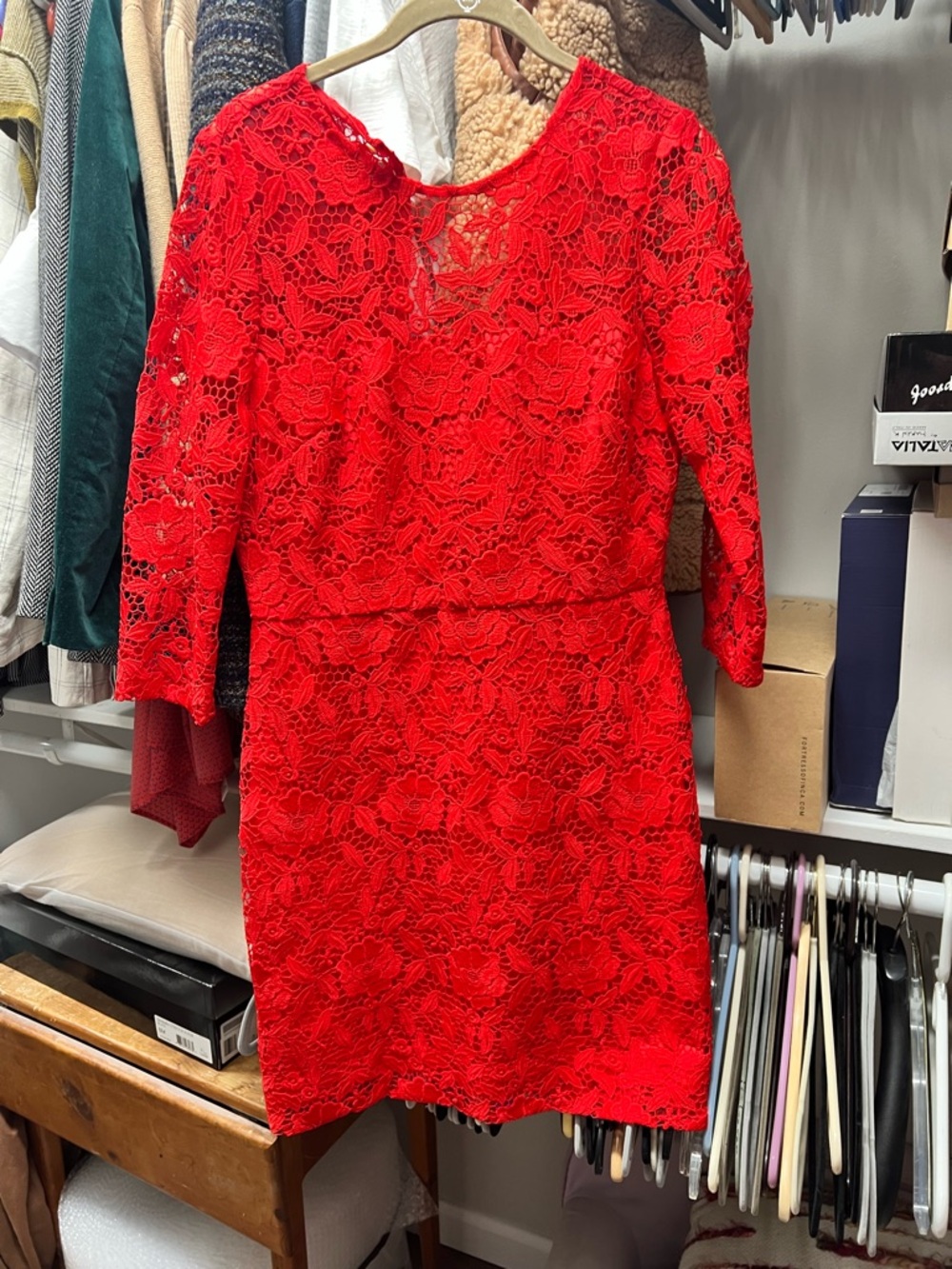 Jcrew Red Lace Sheath Dress - Elegant Women's Cocktail Dress